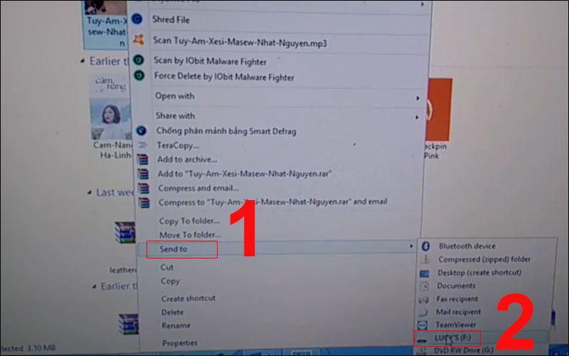 Thực hiện ch&eacute;p nhạc từ m&aacute;y t&iacute;nh sang điện thoại